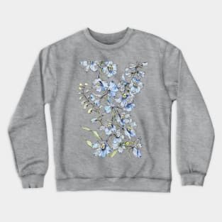 Blue Delphinium Flowers Crewneck Sweatshirt